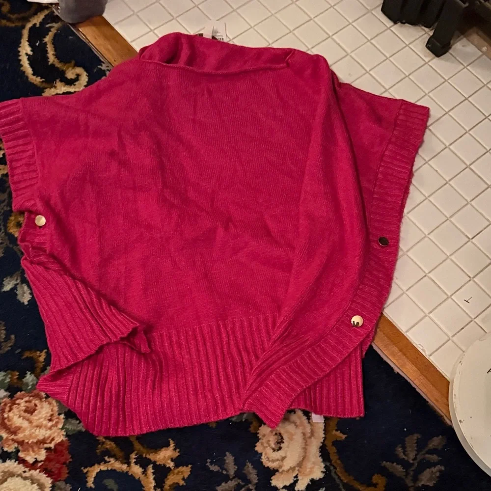 LOFT Fuchsia Knit‎ Poncho